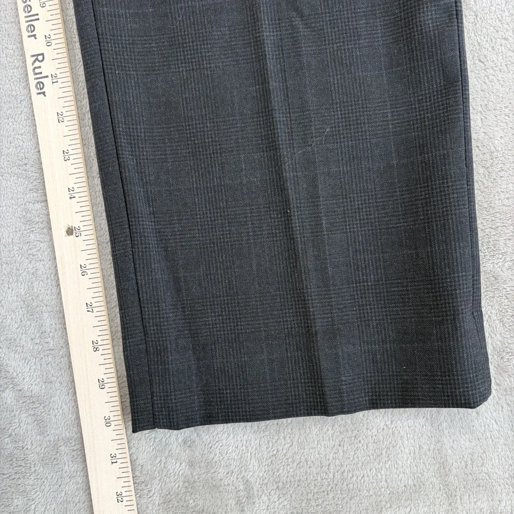 Banana Republic Classic Fit 100% Wool Trouser Pants in Grey Glen Check Men 35x30